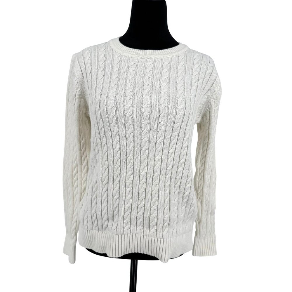 Tommy Hilfiger Womens Fisherman‎ 3D All Over Cable Knit Sweater Crewneck Size L